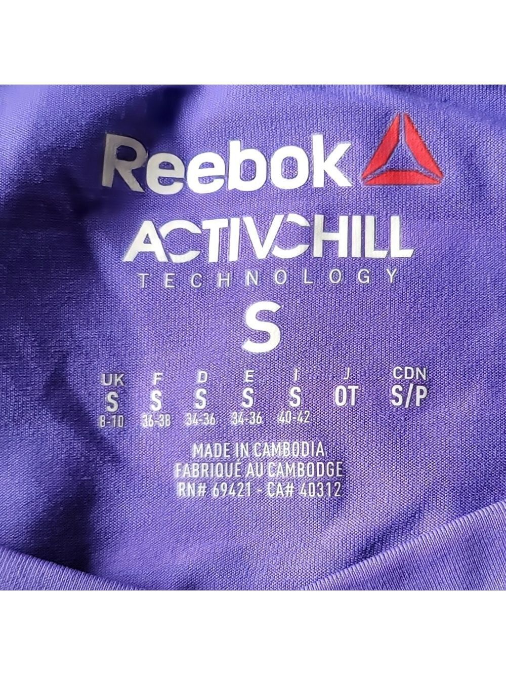 Reebok Petite Activchill T-Shirt Size S